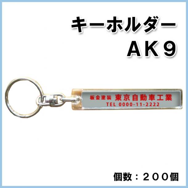 【名入れ・オリジナル】キーホルダー AK9　カーナンバー数字シール付　200個　@305円
